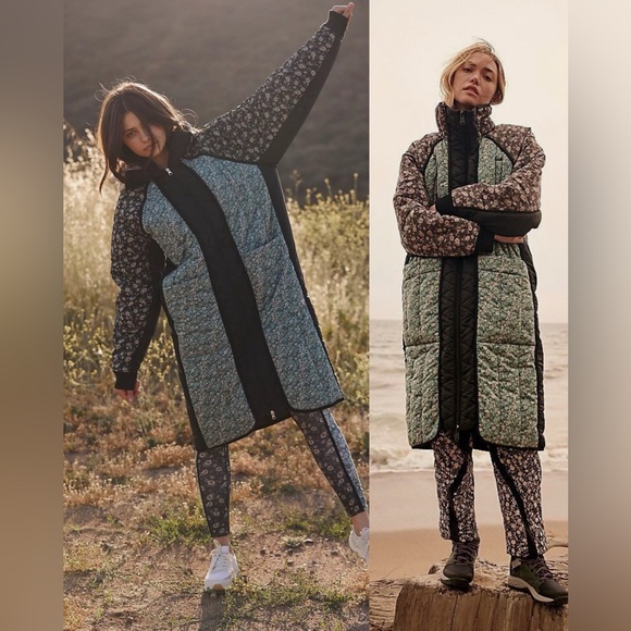 free people movement Jackets & Blazers - NWT 598$ Free People Movement Toledo Longline Printed Primaloft Puffer Coat ,  M